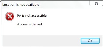 The parameter is incorrect' error on external hard drive or USB drive