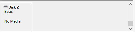 Hard drive shows no media.