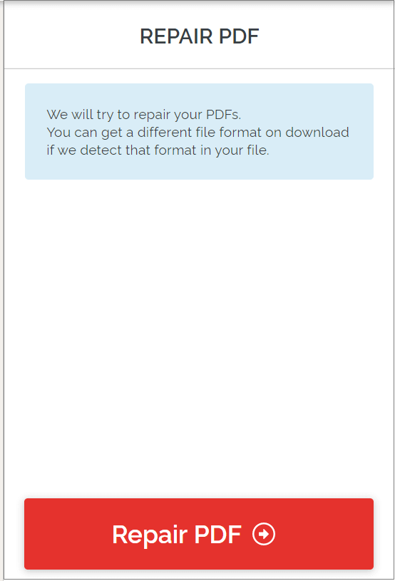 corrupt file repair online free - ilovepdf