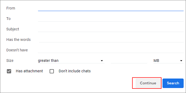 edit to remove email from filter