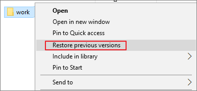 choose restore previous version