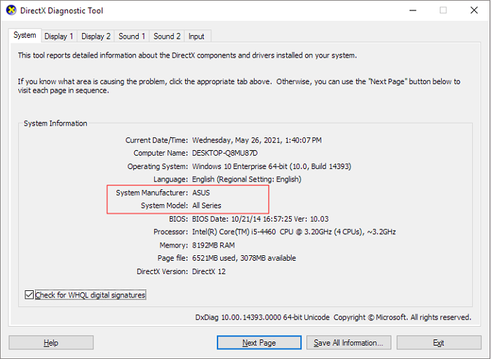 check asus laptop model