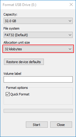 check allocation unit