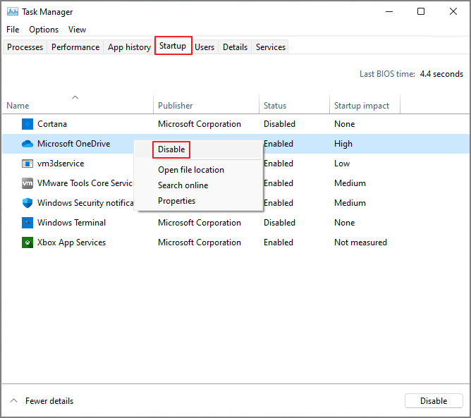 disable program from startup