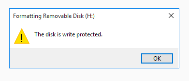 the disk is write protected