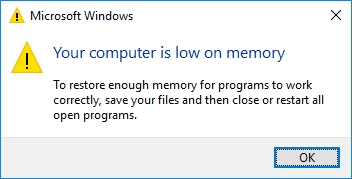 high memoru usage and low memory warning