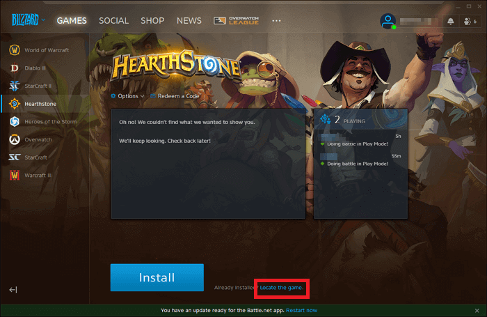 change blizzard folder 1