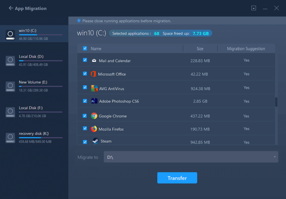 app migration 2