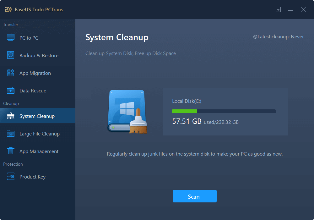 Start clean system files