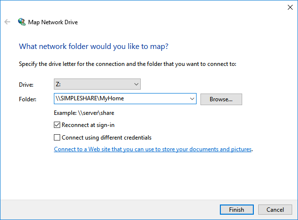 Use Network shared drive to share files
