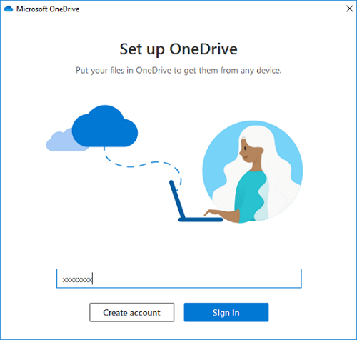 Sign in with OneDrive account