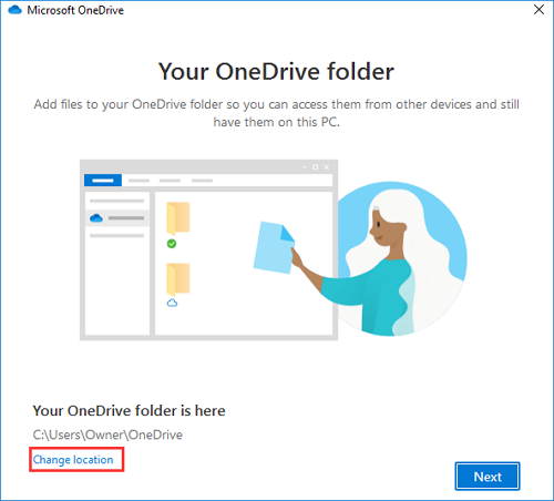 Set external hard drive as target location to download and backup OneDrive files.