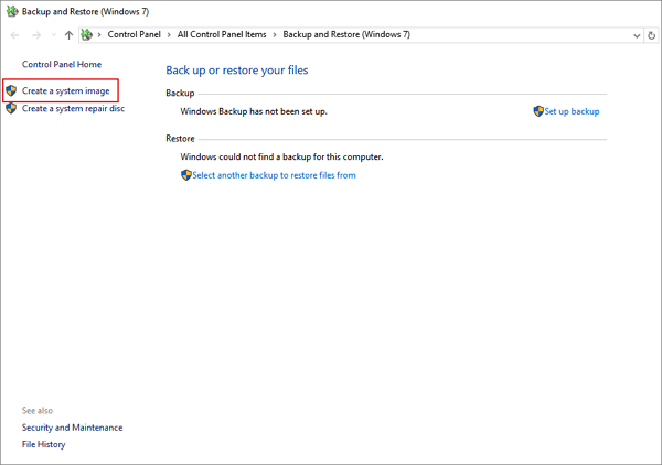 Create system image to USB.