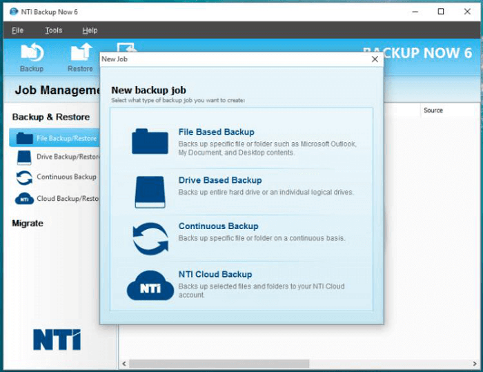 nti now 6 incremental backup
